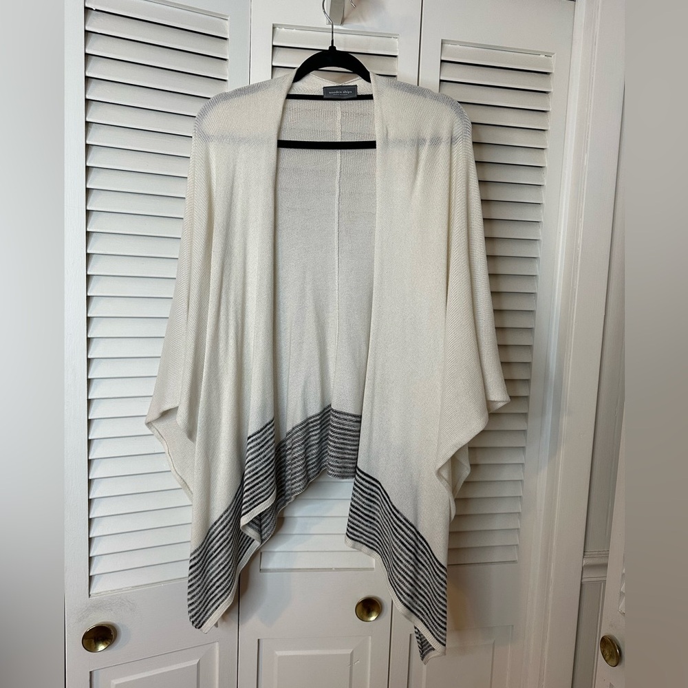 Wooden Ships White Knit Kimono Shawl (One Size)